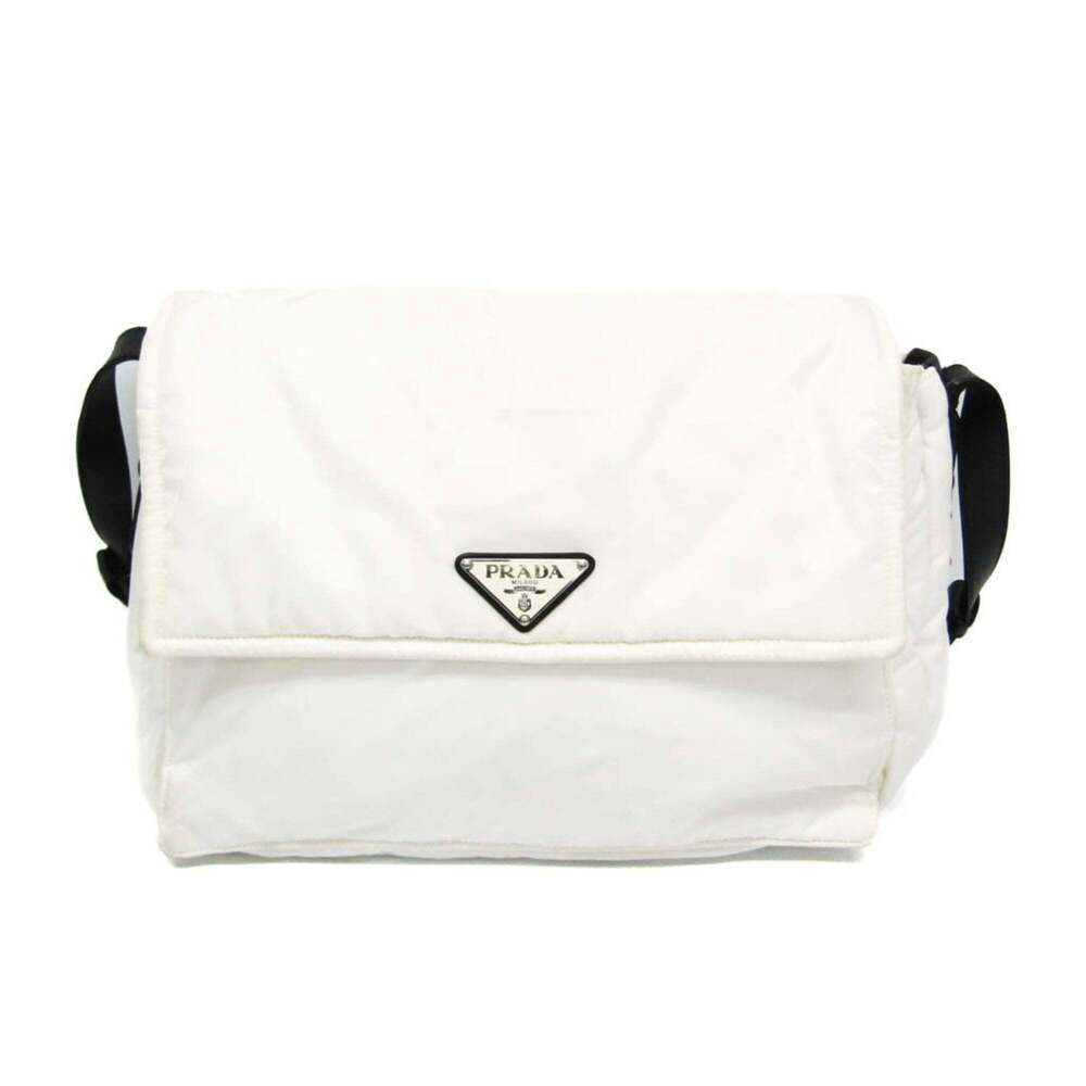 PRADA Black Leather Messenger Shoulder Bag